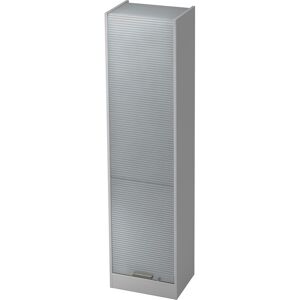 hjh OFFICE PRO SIGNA R50 SG - Gris/Argent Armoire à rideaux poignée striée en plastique