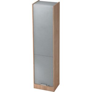 hjh OFFICE PRO SIGNA R50 CE - Noyer/Argent Armoire à rideaux poignée chrome métal