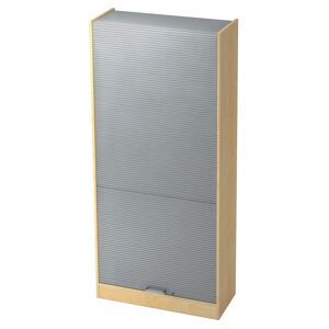 hjh OFFICE PRO SIGNA R90 CE - Érable/Argent Armoire à rideaux poignée chrome métal