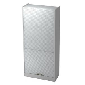 hjh OFFICE PRO SIGNA R90 SG - Gris Armoire a rideaux poignee striee en plastique