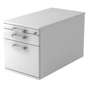 hjh OFFICE PRO SIGNA TC20 CE - Caisson bureau sur roulettes Blanc avec dispositif pour dossiers suspendus poignee chrome metal