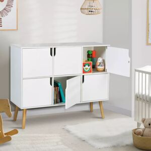 IDMarket Meuble de rangement 6 cases pour enfant bois blanc