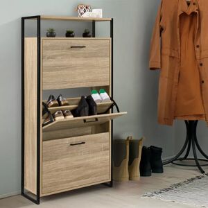 IDMarket Armoire à chaussures avec étagère bois et métal