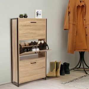 IDMarket Armoire à chaussures bois et métal