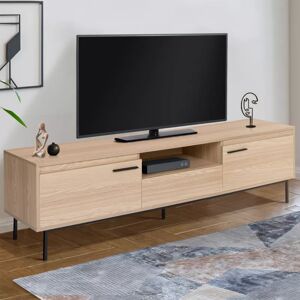 IDMarket Meuble télé contemporain bois et métal 180 cm avec rangements
