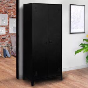 IDMarket Armoire vestiaire métal noir avec 2 portes - Publicité