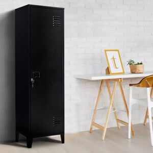 IDMarket Armoire vestiaire métal noir industrielle