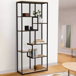 IDMarket Étagère bibliothèque design industriel 161 cm 6 niveaux asymétrique