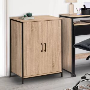 IDMarket Armoire basse industrielle 2 portes