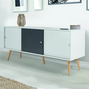 IDMarket Buffet scandinave bois blanc et gris EFFIE