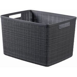 Curver JUTE L 20L Paniere recyclee 36 x 28 x 23 cm, gris fonce 01907-G44