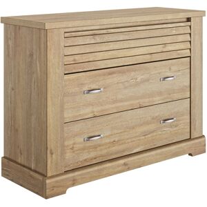 Terre de Nuit Commode en bois clair 3 tiroirs imitation chataignier - CO5068