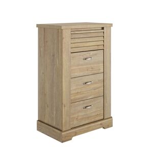 Terre de Nuit Chiffonnier en bois clair 4 tiroirs imitation châtaignier - CF5069