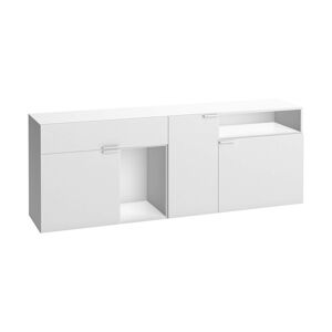 Terre de Nuit Commode 3 portes 1 tiroir avec niches de rangement en bois blanc - CO17008 - Publicité