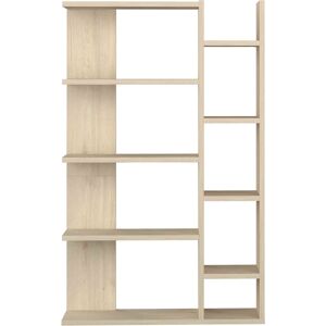 Terre de Nuit Bibliothèque 6 étagères 4 cases en bois imitation chêne clair - BI9046