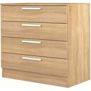 Terre de Nuit Commode 4 tiroirs en bois imitation chene - CO9004