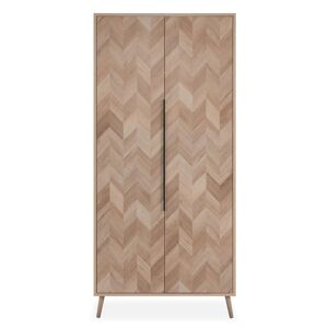 Terre de Nuit Armoire 2 portes effet chevron avec pieds en bois massif - AR70109