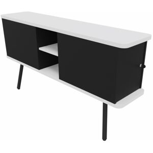 Matelpro Caisson de bureau suspendu 2 portes pour bureau bench Allan Blanc/noir, nebraska/noir ou timber/noir  143x75x32,5 cm - Publicité