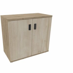 Maro Armoire de bureau portes battantes H 74 cm Proline Epicéa gris - Publicité