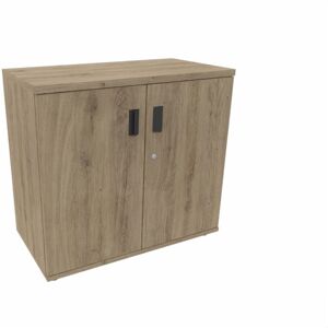 Maro Armoire de bureau portes battantes H 74 cm Proline Chêne naturel - Publicité