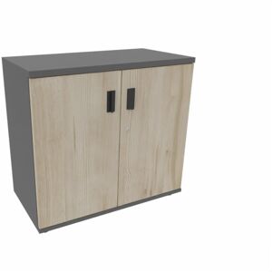 Maro Armoire de bureau portes battantes H 74 cm Proline Epicéa gris - Publicité