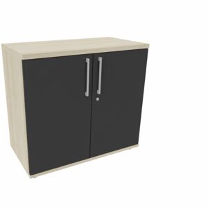 Maro Armoire de bureau portes battantes H 74 cm Proline Noir - Publicité