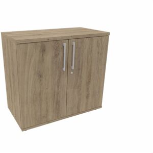 Maro Armoire de bureau portes battantes H 74 cm Proline Chêne naturel - Publicité