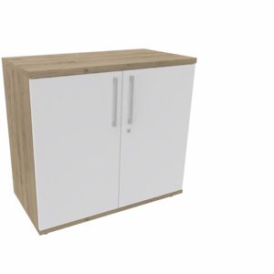 Maro Armoire de bureau portes battantes H 74 cm Proline Blanc - Publicité