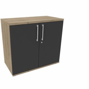 Maro Armoire de bureau portes battantes H 74 cm Proline Noir - Publicité