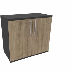 Maro Armoire de bureau portes battantes H 74 cm Proline Chêne naturel - Publicité