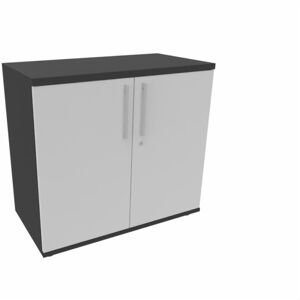 Maro Armoire de bureau portes battantes H 74 cm Proline Gris clair - Publicité