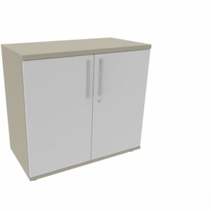 Maro Armoire de bureau portes battantes H 74 cm Proline Gris clair - Publicité