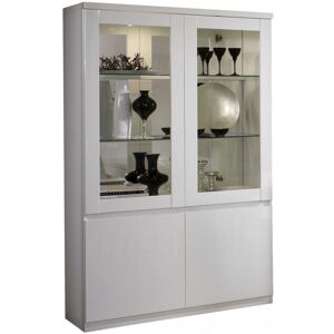 Deladeco Vitrine moderne 115 cm laquée Cristal Blanc, noir ou noir/blanc - Publicité