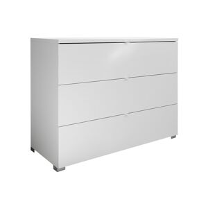 Miliboo Commode design blanche 3 tiroirs L104 cm LALY