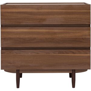 Miliboo Commode finition bois foncé noyer 3 tiroirs L80 cm SANAA - Publicité