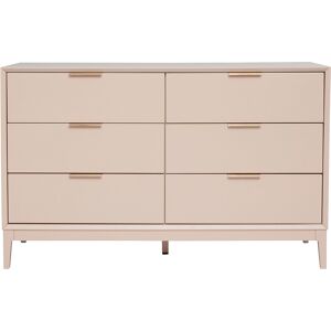 Miliboo Commode rose poudré et métal doré 6 tiroirs L120 cm GIANA - Publicité