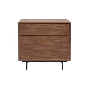 Miliboo Commode vintage en bois foncé noyer et métal noir 3 tiroirs L81 cm MANNY - Publicité