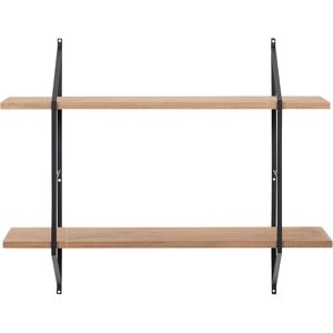 Miliboo Étagère murale design en bois massif et métal noir  L76 cm BRIDGE - Publicité