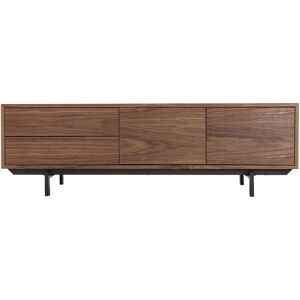 Miliboo Meuble TV vintage en bois foncé avec rangements fermés L160 cm MANNY - Publicité