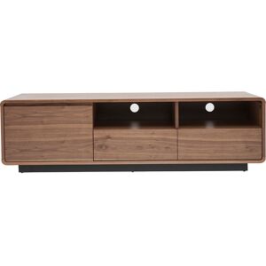 Miliboo Meuble TV vintage en bois foncé noyer et métal noir L160 cm JAKO - Publicité