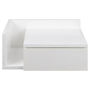 Miliboo Table de chevet murale blanche avec tiroir L40 cm NASTY