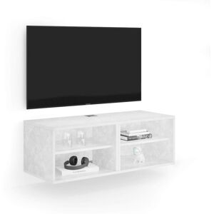 Mobili Fiver Meuble TV Mural X, Blanc Beton