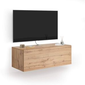 Mobili Fiver Meuble TV Mural Easy Avec Porte Abattante, Bois Rustique