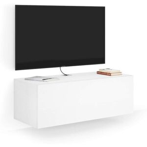 Mobili Fiver Meuble TV Mural Easy Avec Tiroir, Frene Blanc