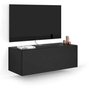 Mobili Fiver Meuble TV Mural Easy Avec Tiroir, Frene Noir