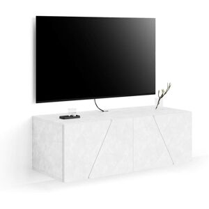 Mobili Fiver Meuble TV Mural Emma Avec Porte, Blanc Beton