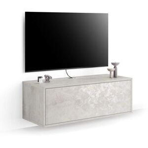 Mobili Fiver Meuble TV Mural Iacopo Avec Tiroir, Gris Béton