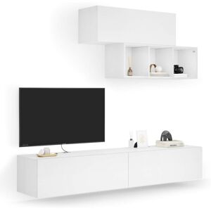 Mobili Fiver Ensemble Mural Easy 3, Frene Blanc, 208x44x185 cm