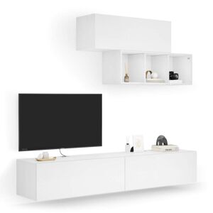 Mobili Fiver Ensemble Mural Easy 3, Frêne Blanc, 208x44x185 cm