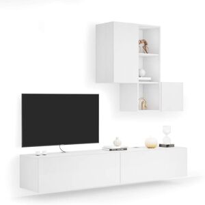 Mobili Fiver Ensemble Mural Easy 5, Frêne Blanc, 208x44x185 cm